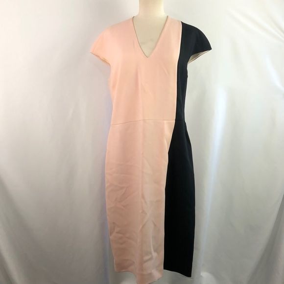 Fendi Pink Black Color Block Dress