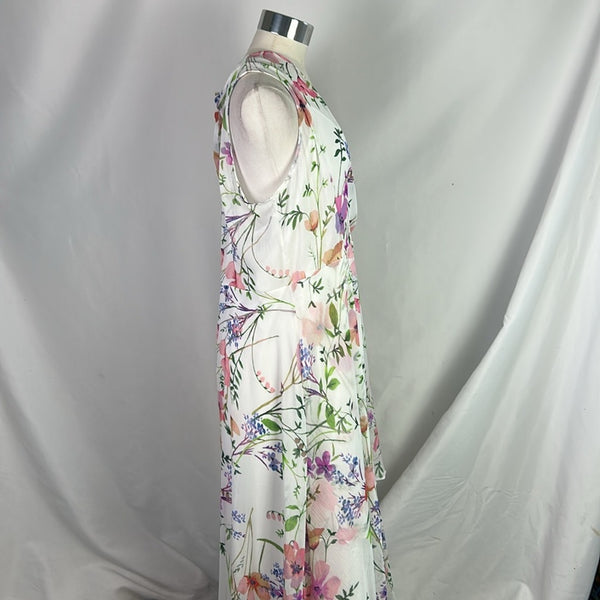 Calvin Klein Nwt White Floral Wrap Front Dress