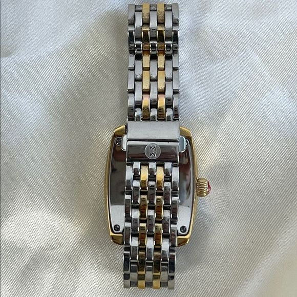 Michele gold and silver watch with diamonds