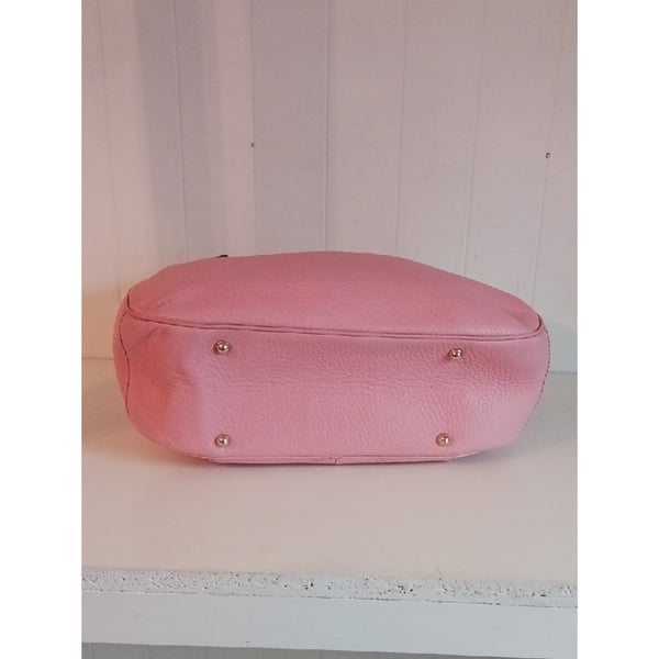 GUCCI PINK PEBBLE LEATHER W BAMBOO HANDLE.