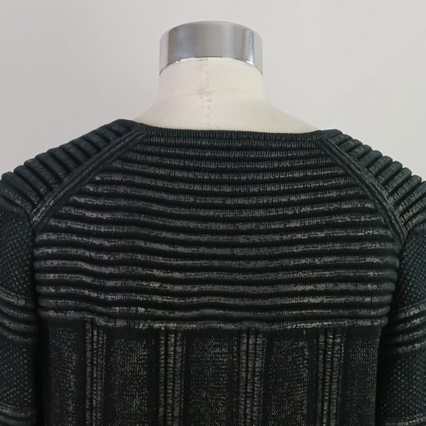 Isabel Marant Black Ribbed Coated 3/4 Knit Jacket