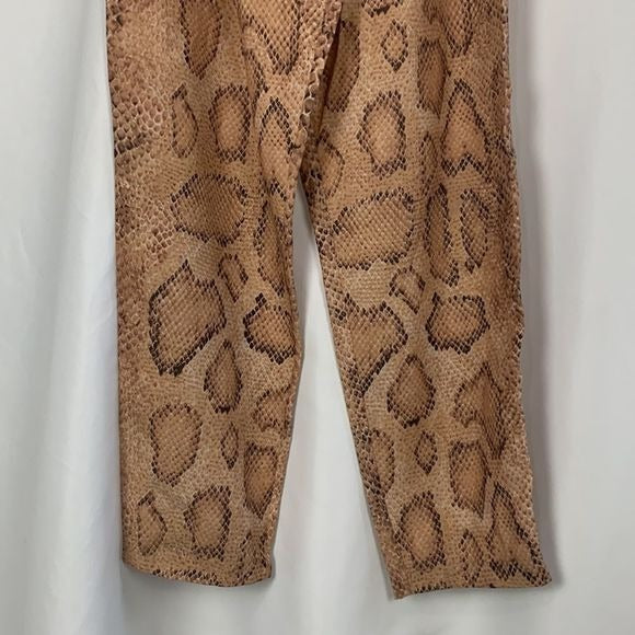 Mara Hoffman Tan Snake Paper Bag Tie Slacks