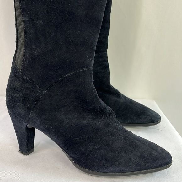 Aquatalia Black Suede Heel Boots