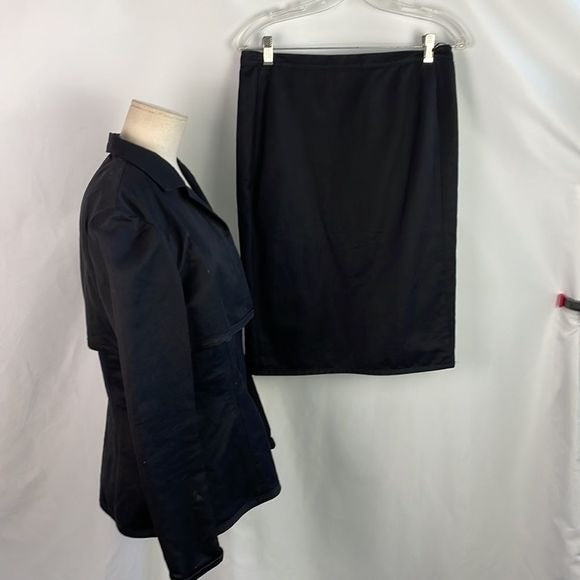Narciso Rodriguez Black Bustier Layered Jacket And Skirt Set