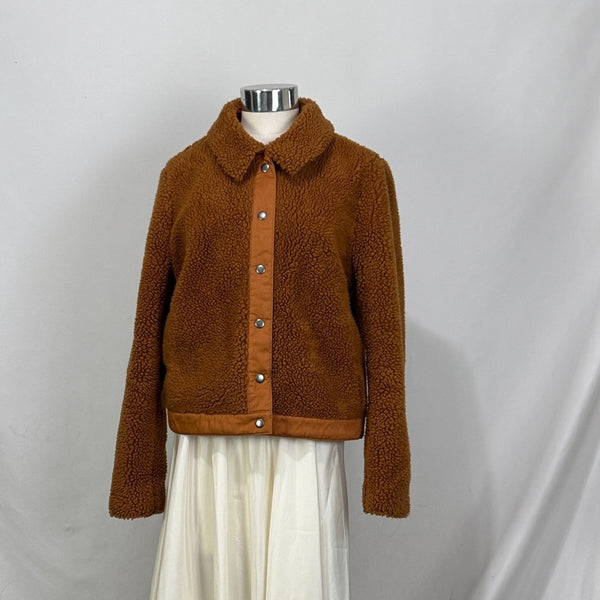 Madewell size M brown faux fur bomber jacket