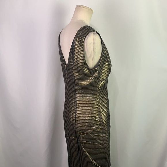 Elie Tahari Gold w/ Black Piping NWT Dress