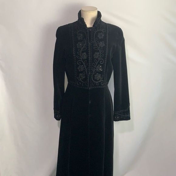 Blumarine black velvet beaded long dress