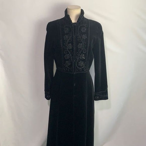 Blumarine black velvet beaded long dress