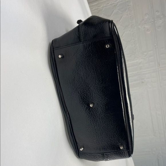 Anya Hindmarch black leather satchel with strap