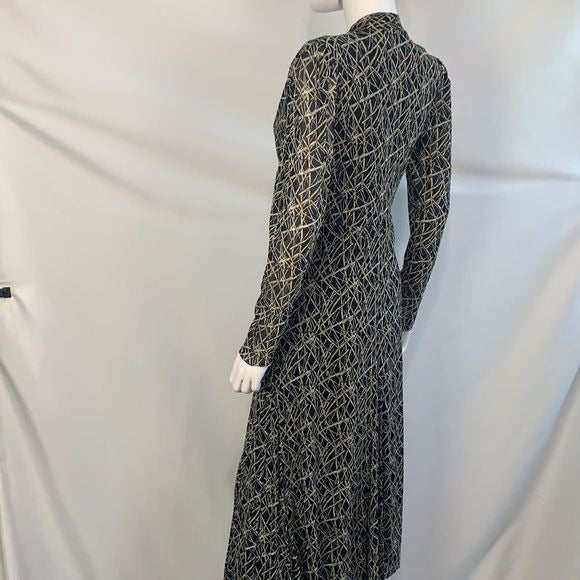 Vivienne Tam VTG black bamboo print mesh dress
