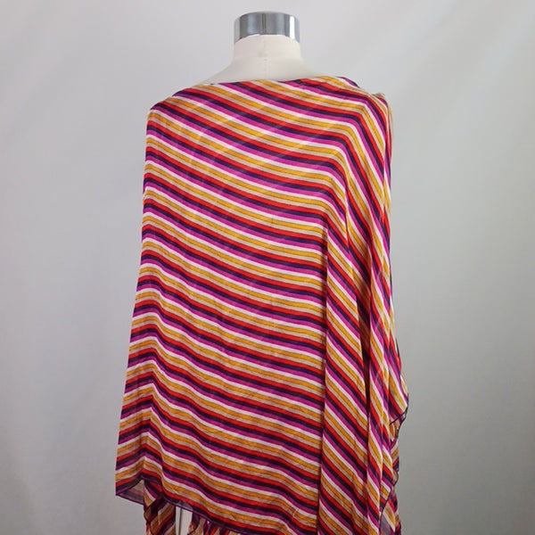 Trina Turk Multi Striped Poncho Top/Silk Set.