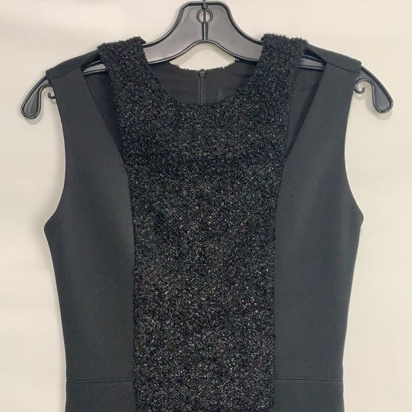 Marna Ro NWT black with sparkly knit panel sheath dress