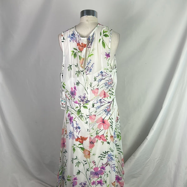 Calvin Klein Nwt White Floral Wrap Front Dress