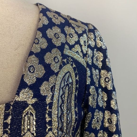 Bob Cunningham 70’s VTG blue silver gown