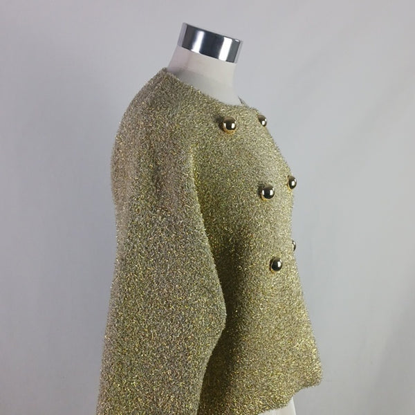 J. Crew Gold Fuzzy Double Breasted Women's Jacket