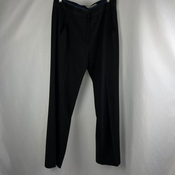 Balenciaga Paris Black Trousers with Navy Dotted Waist Trim