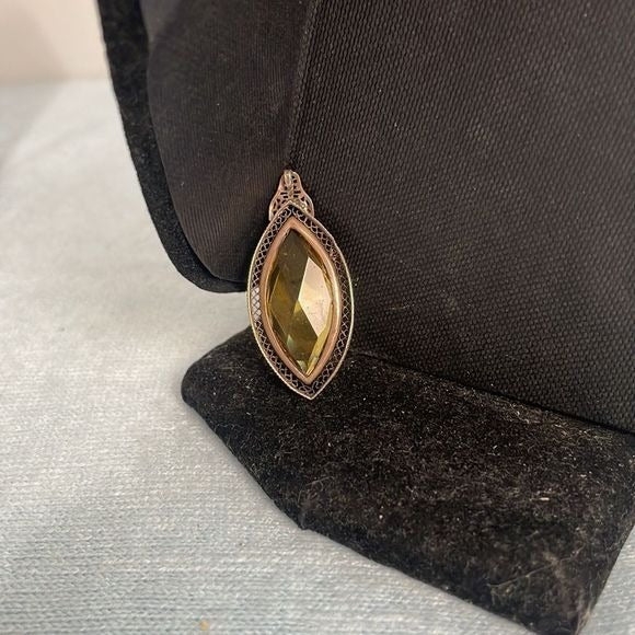 Large Vintage Czeck Topaz Pendant