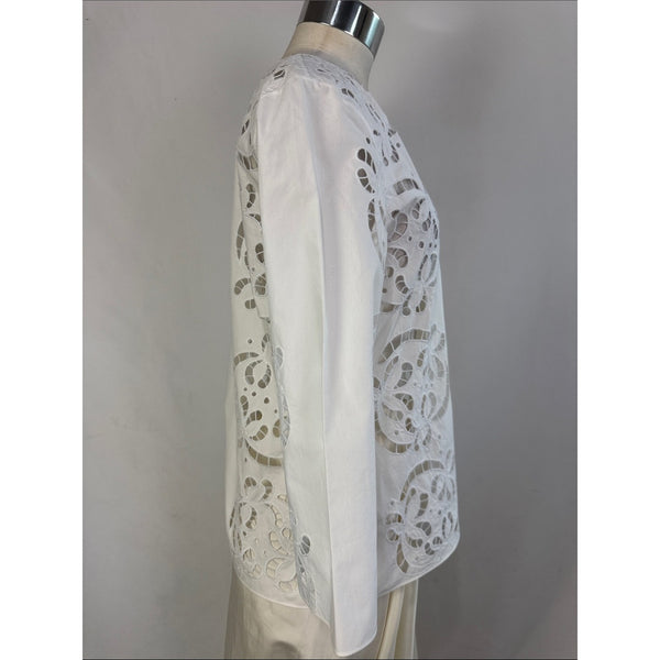 THEORY WHITE W LACE BLOUSE