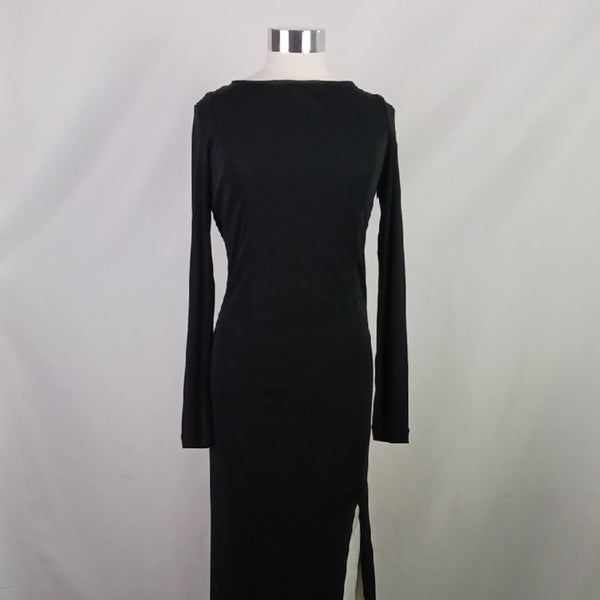 BeBe Black Long Sleeve With Zip Gown.