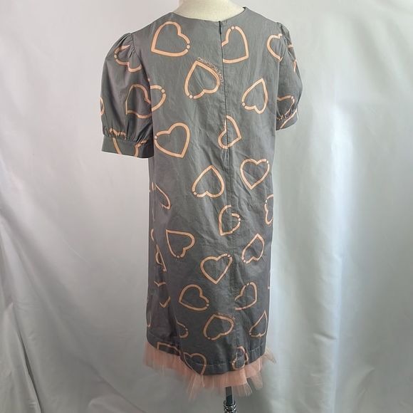 Moschino Grey With Pink Hearts Tulle Bottom Dress
