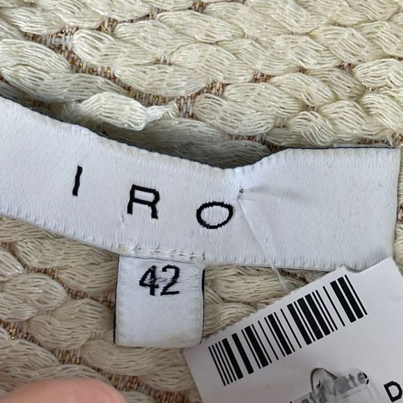 IRO cream with gold textured side zip jacket