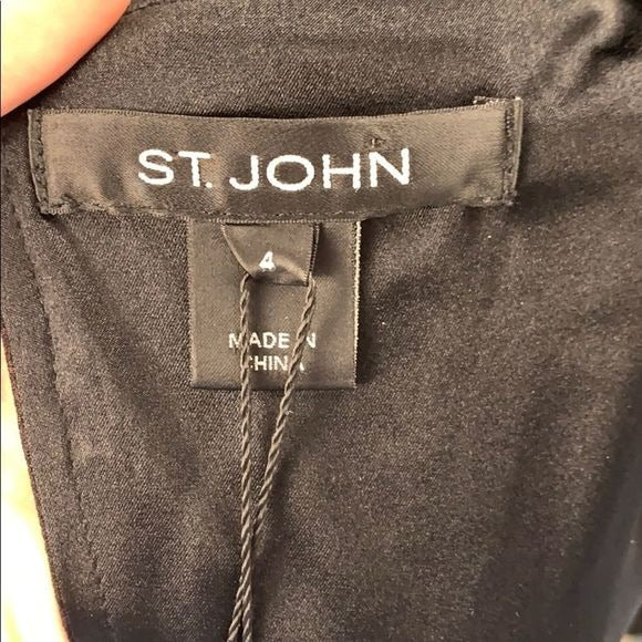 NEW St Johns Black Sequined Silk Blouse