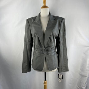 Lafayette 148 New York gray cinched waist blazer