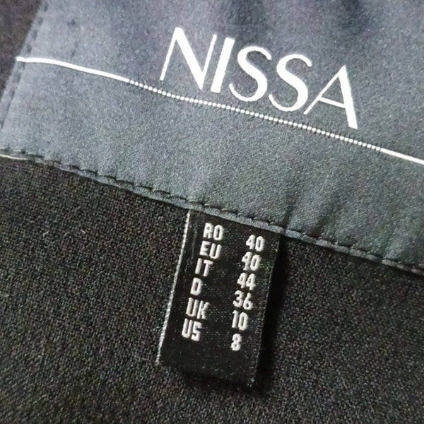 Nissa Black Long W Fringe Sleeveless Vest.