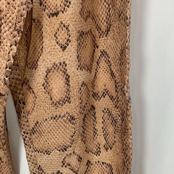 Mara Hoffman Tan Snake Paper Bag Tie Slacks