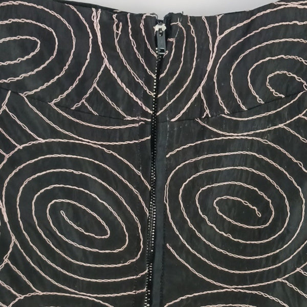 Vintage Black W Tan Swirl Frances Priso 50's Dress