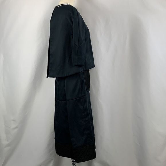 Fendi Navy Dress With Mesh Detail