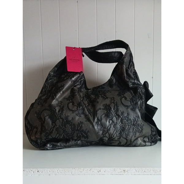VALENTINO NEW  RARE BLACK LACE NUAGE HOBO