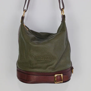 Valentina Olive With Brown Trim Bag