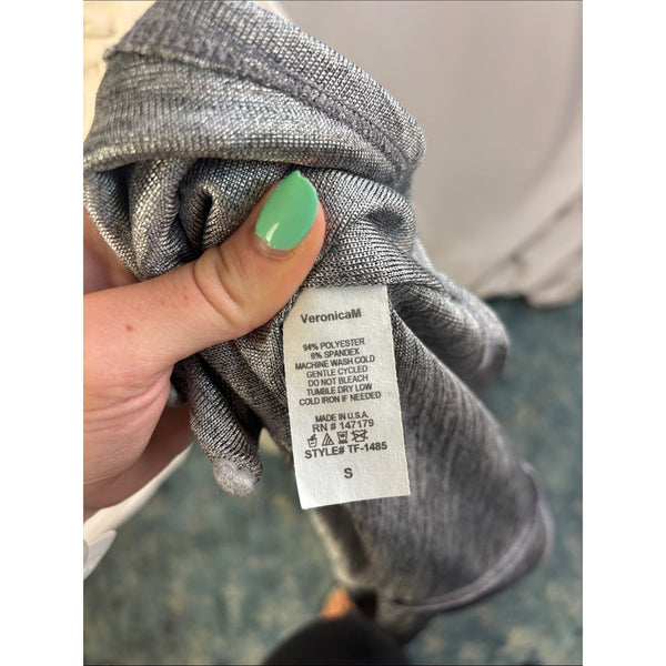 NWT VERONICA M SILVER SHIMMER KNOT FRONT TANK TOP