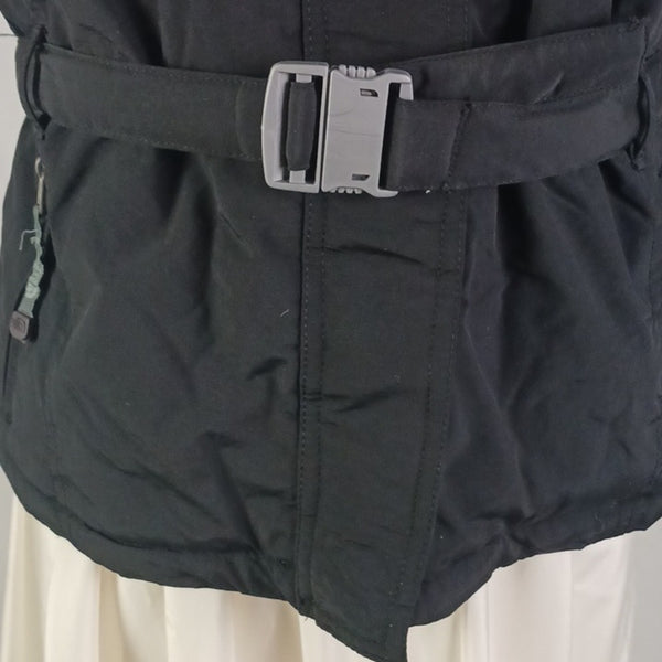 North Face NWT Black Belted  Hood W Fur Trim Kids Jacket