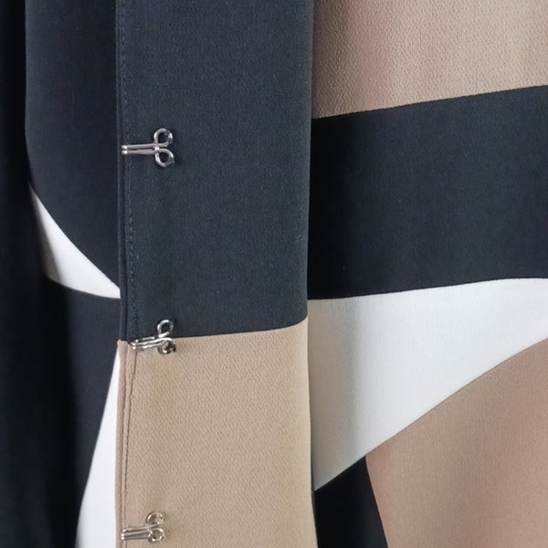 Per Se Black and Tan Long Sleeve Sheath Dress With Jacket