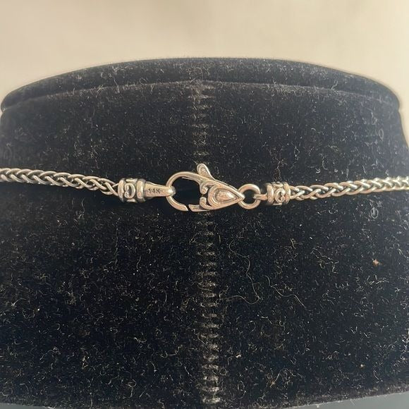 John Hardy Sterling and 14kt Clover Station Necklace