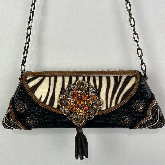 Mary Frances Animal Print Pony Beaded Bag