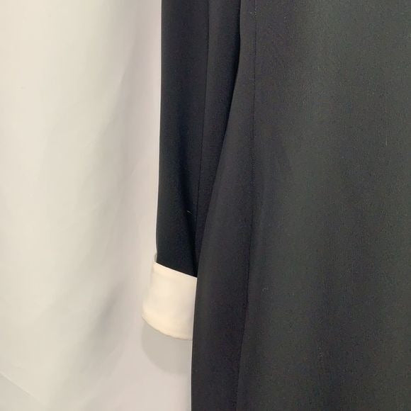 Mikael Aghal Black Dress w/ Cream Collar/Cuffs