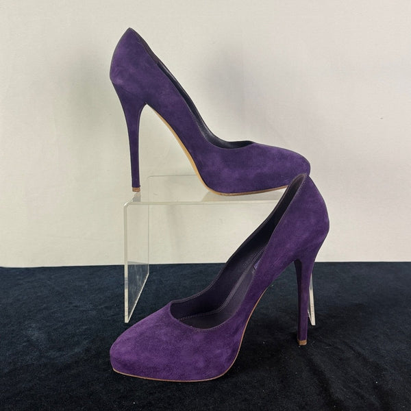 Ralph Lauren Purple Suede Platform Pump Shoes