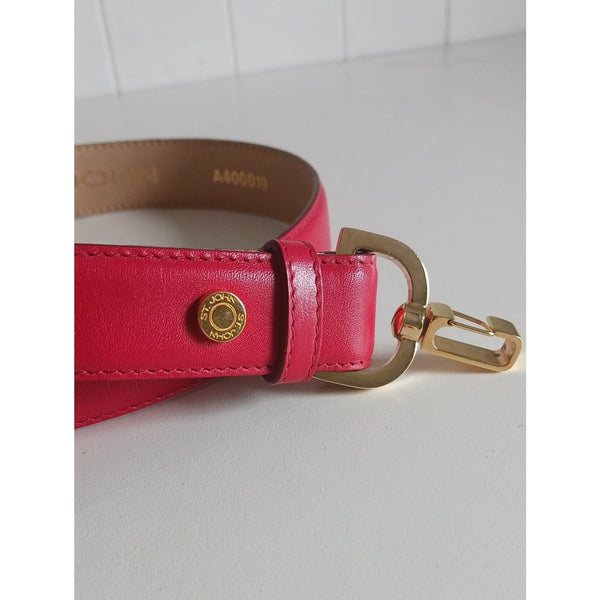 ST.JOHN RED LOGO LEATHER BELT