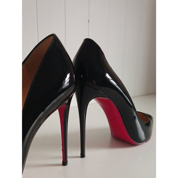CHRISTIAN LOUBOUTIN PIGALLE FOLLIES PATENT LEATHER PUMPS