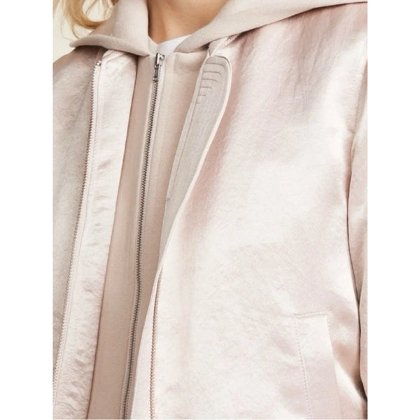 ALC CHAMPAGNE EDISON SATIN HOODED JACKET
