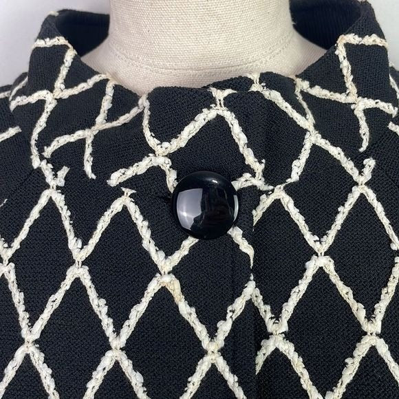 St John Black White Print Button Front Jacket