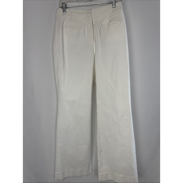 ANTHROPOLOGIE WHITE WIDE LEG PANTS WITH BLACK BELT