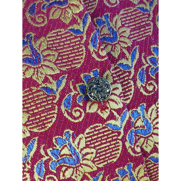 CASIEN Red Print W Fringe Trim.