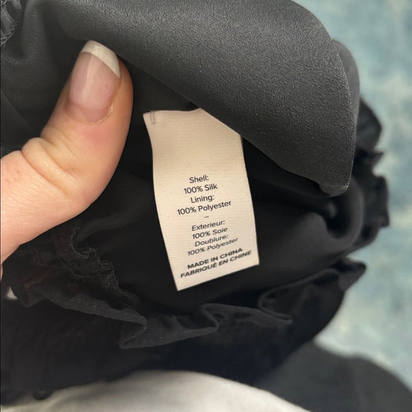 Cinq A Sept Black Elastic Trim High Neck Top