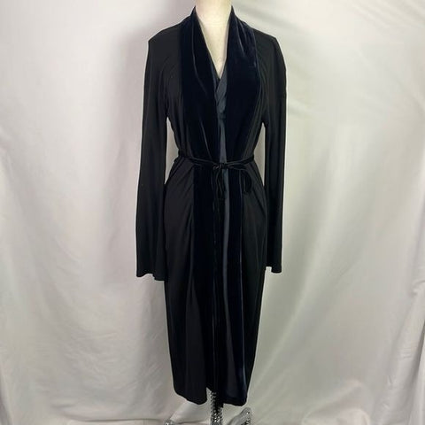 Alberta Ferretti Navy Velvet and Silk Print Dress