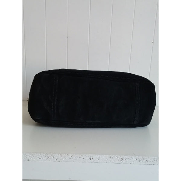 PRADA BLK SUEDE HOBO BAG.