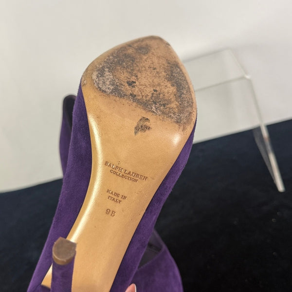 Ralph Lauren Purple Suede Platform Pump Shoes